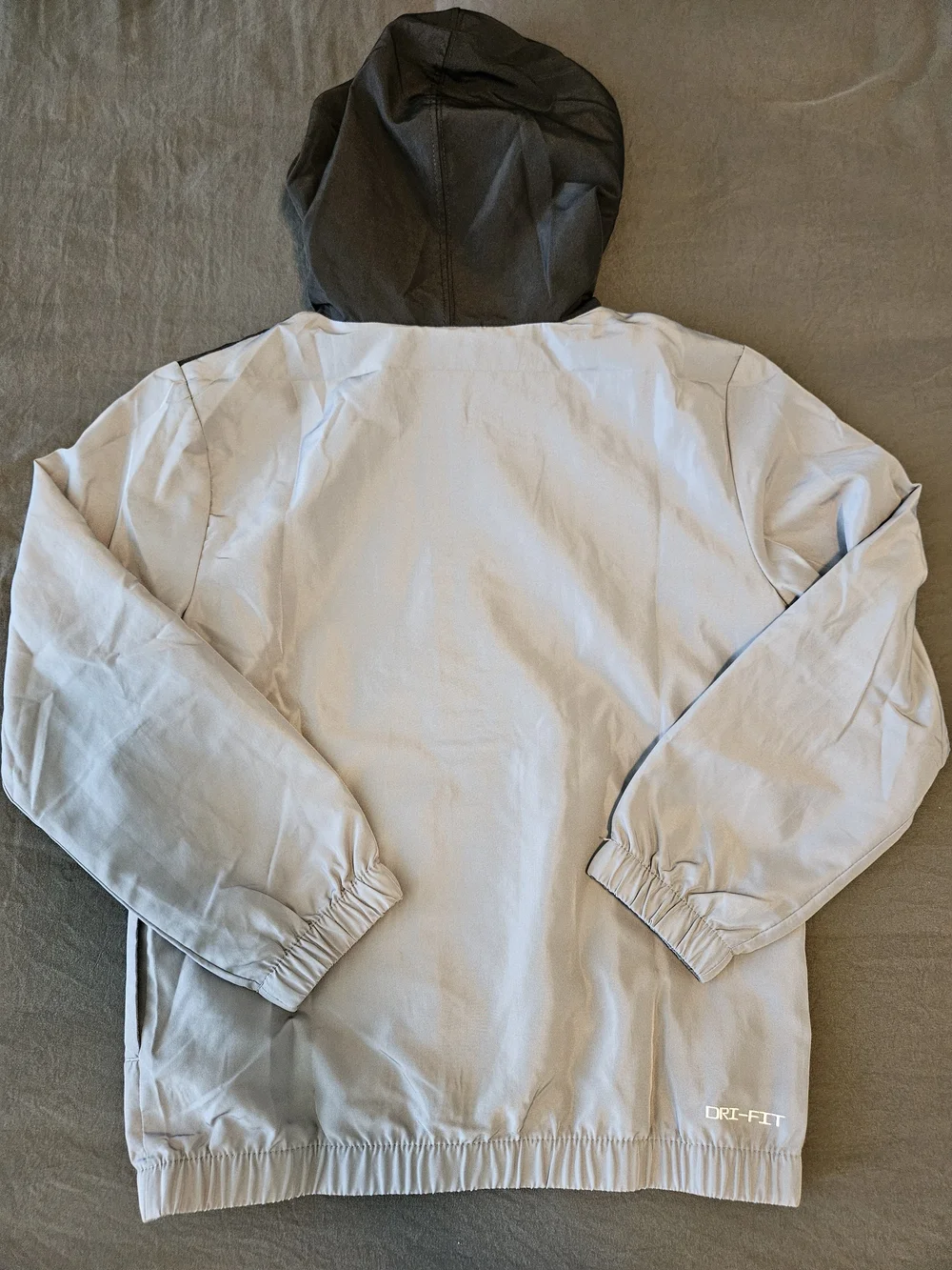 Nike Kids Colorblock Hooded Rain Jacket - Black & Light Gray